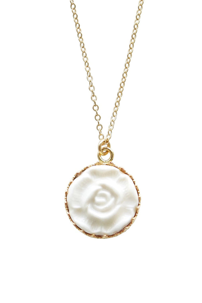 Poporcelain | Moonlight Rose Pendant Necklace