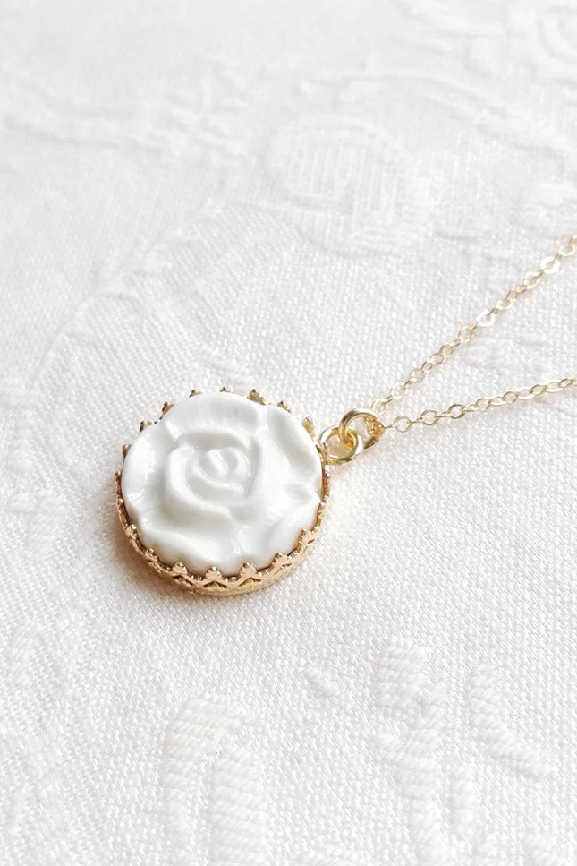 Poporcelain | Moonlight Rose Pendant Necklace