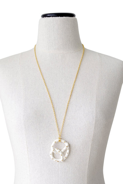 Poporcelain | Salted Pretzel Pendant Necklace
