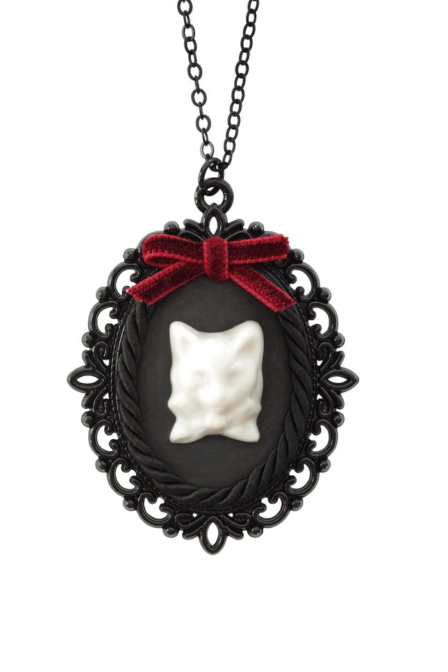 Poporcelain | Dark Romance Cat Cameo Necklace