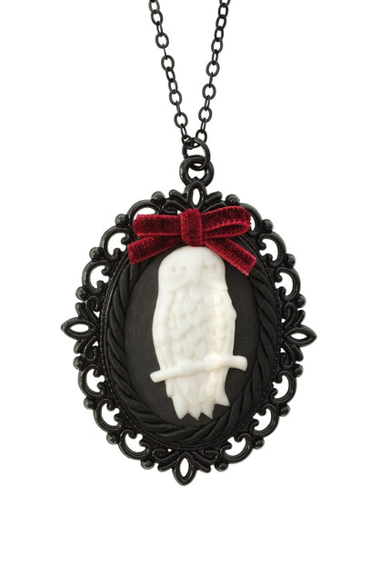 Poporcelain | Dark Romance Owl Cameo Necklace