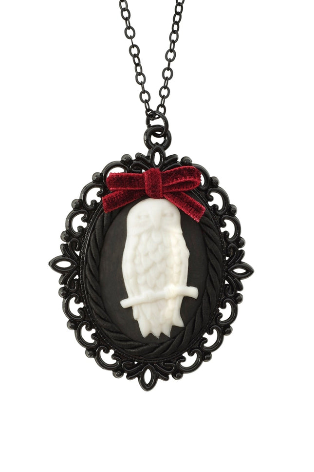 Poporcelain | Dark Romance Owl Cameo Necklace