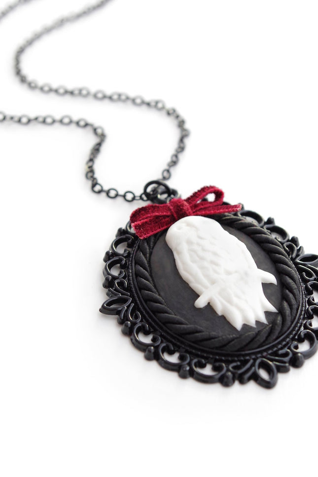 Poporcelain | Dark Romance Owl Cameo Necklace