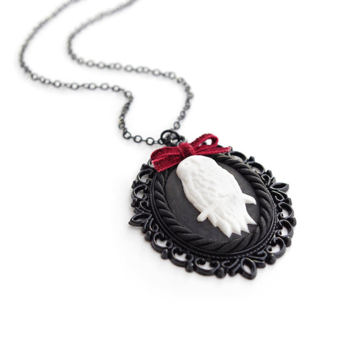 Poporcelain | Dark Romance Owl Cameo Necklace