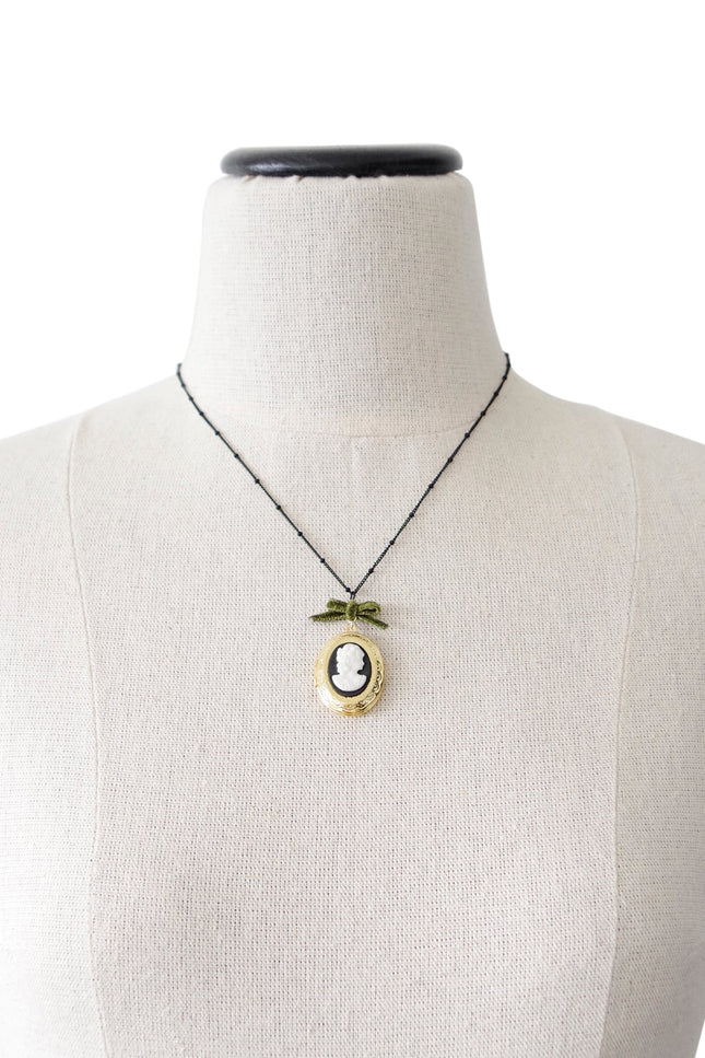 Poporcelain | Dark Romance Goddess Oval Cameo Locket Necklace