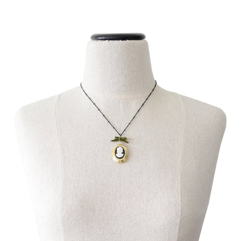 Poporcelain | Dark Romance Goddess Oval Cameo Locket Necklace