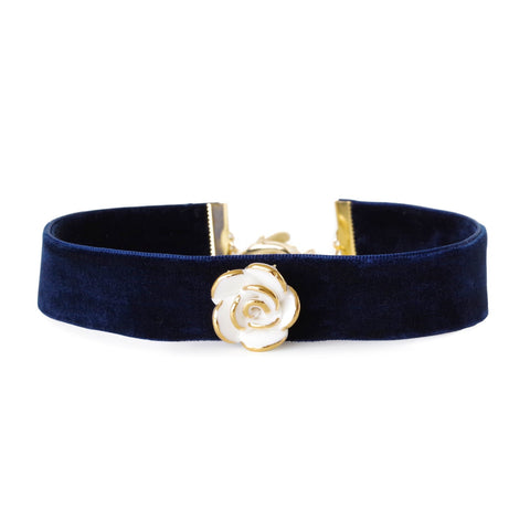 Poporcelain | White Cloud Rose Red Velvet Choker