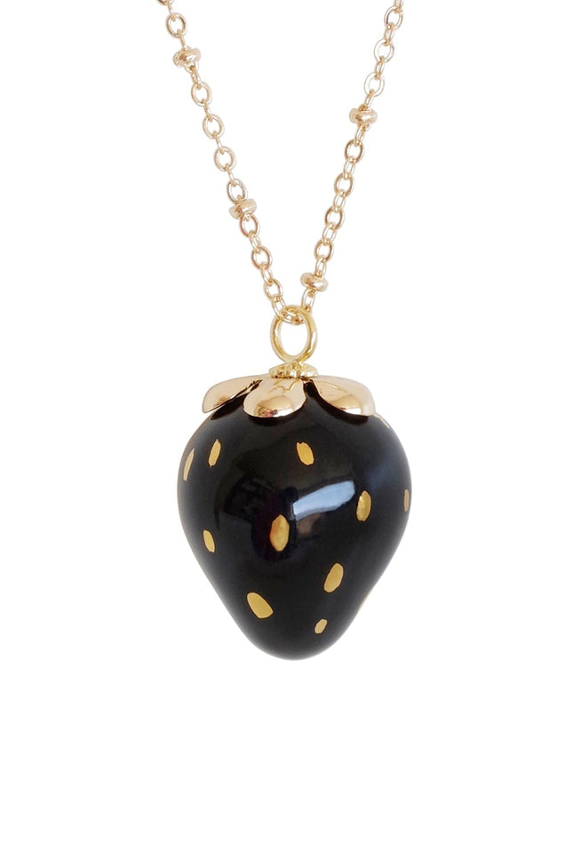 Poporcelain | White Strawberry Pendant Necklace