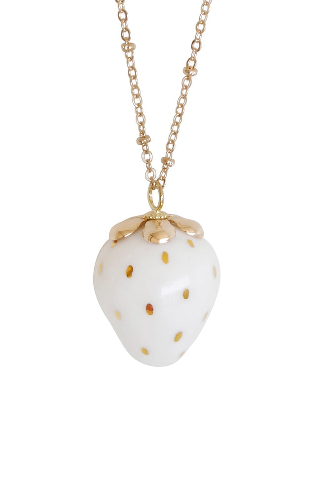 Poporcelain | Black Strawberry Pendant Necklace