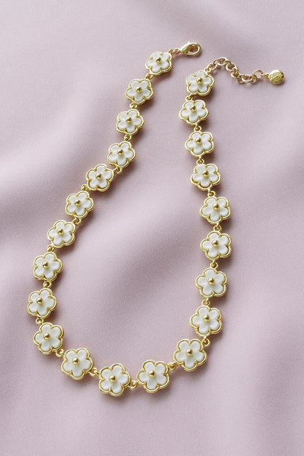 Poporcelain | Daisy Cluster Chain Necklace