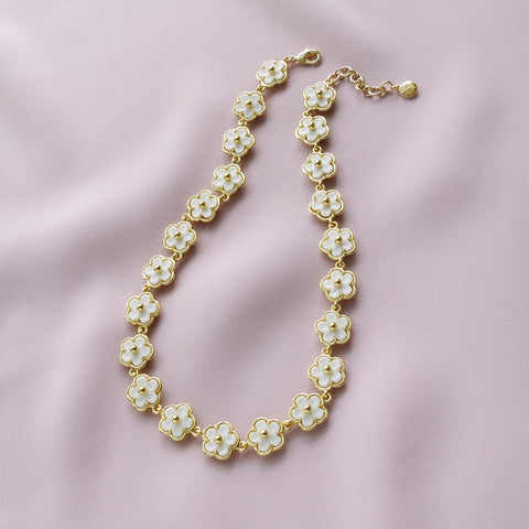 Poporcelain | Daisy Cluster Chain Necklace
