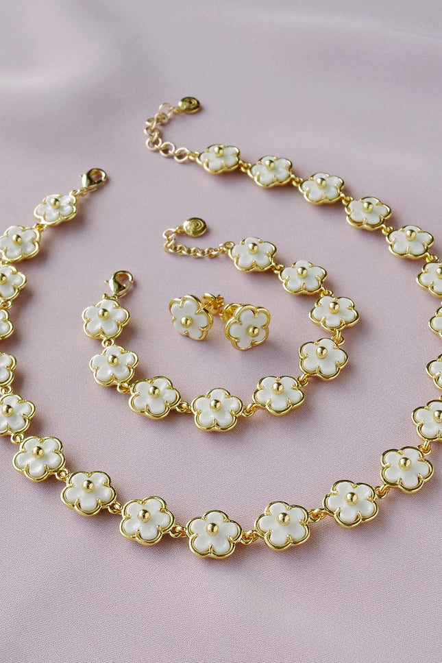 Poporcelain | Daisy Cluster Chain Necklace