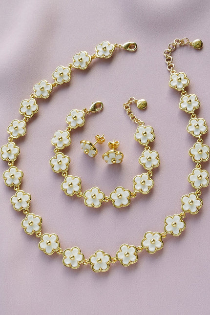 Poporcelain | Daisy Cluster Chain Necklace
