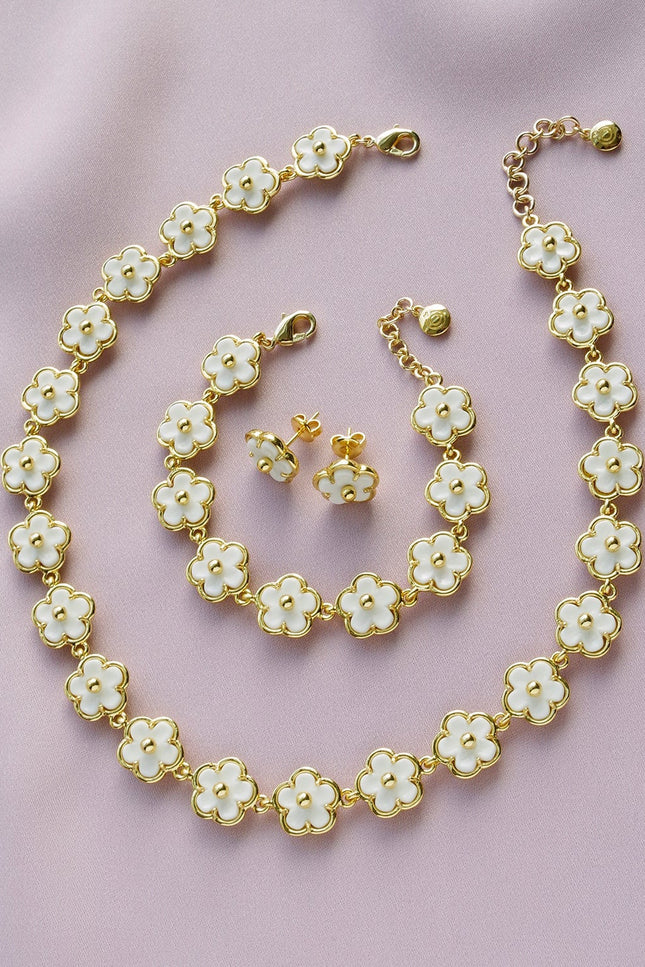 Poporcelain | Daisy Cluster Chain Necklace