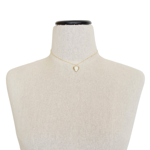 Poporcelain | Camellia Heart Locket Pendant Necklace