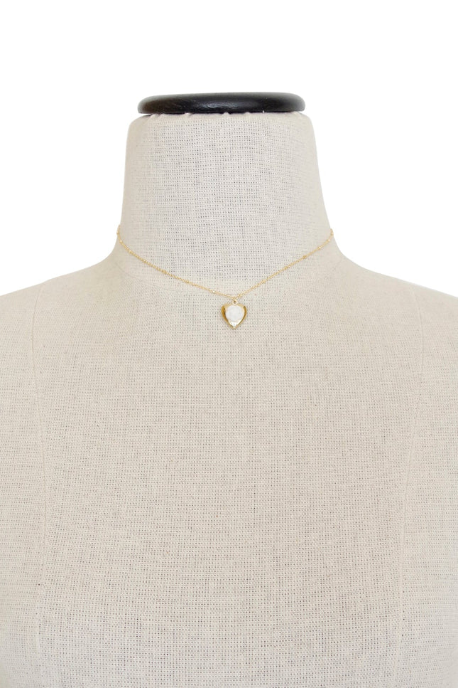 Poporcelain | Camellia Heart Locket Pendant Necklace