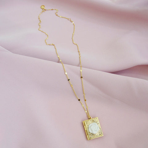 Poporcelain | Camellia Book Locket Pendant Necklace
