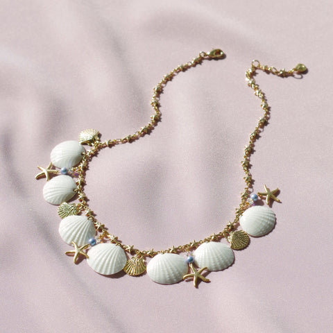Poporcelain | Little Mermaid Seashell Chain Necklace