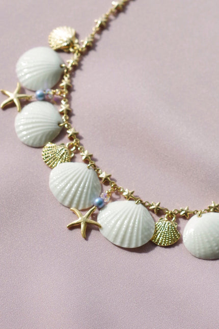 Poporcelain | Little Mermaid Seashell Chain Necklace