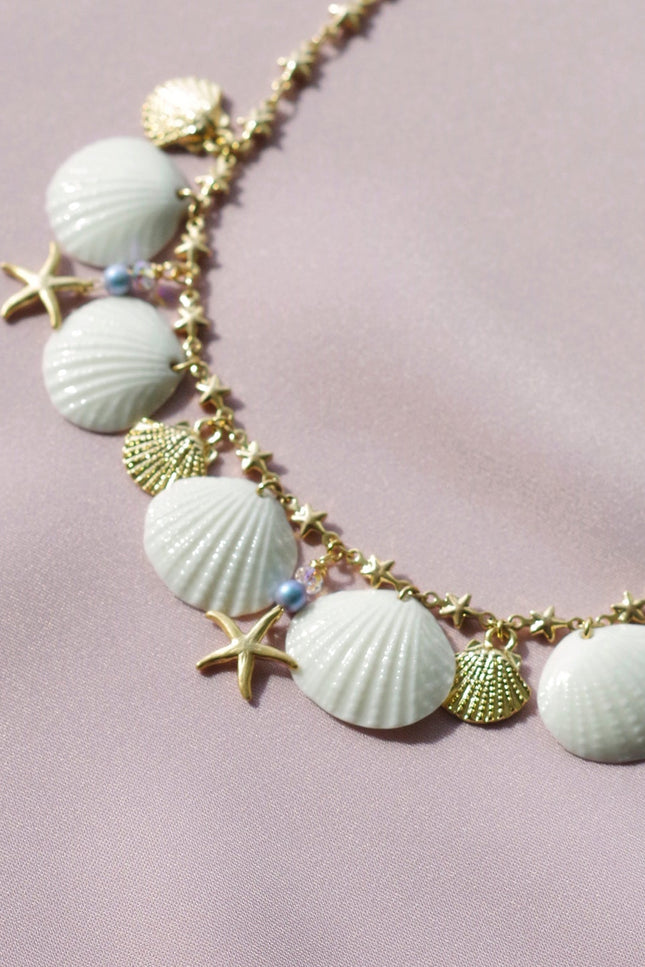 Poporcelain | Little Mermaid Seashell Chain Necklace