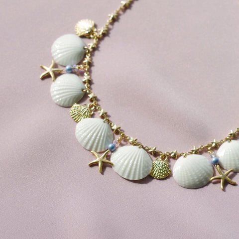 Poporcelain | Little Mermaid Seashell Chain Necklace