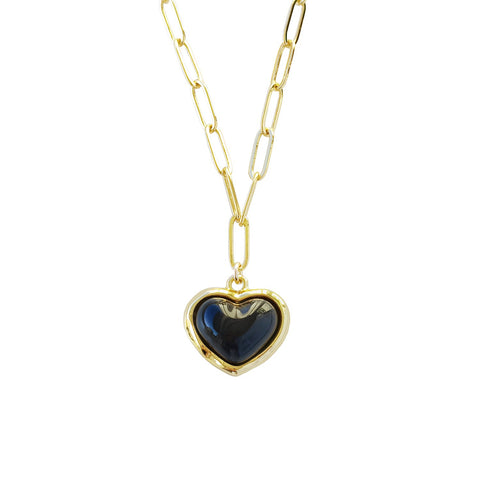 Poporcelain | Pearly White Heart Pendant Necklace