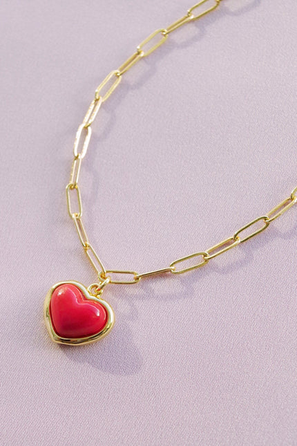 Poporcelain | Red Heart Pendant Necklace