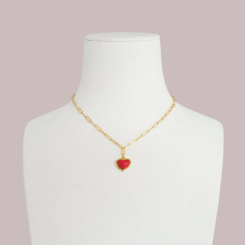 Poporcelain | Red Heart Pendant Necklace