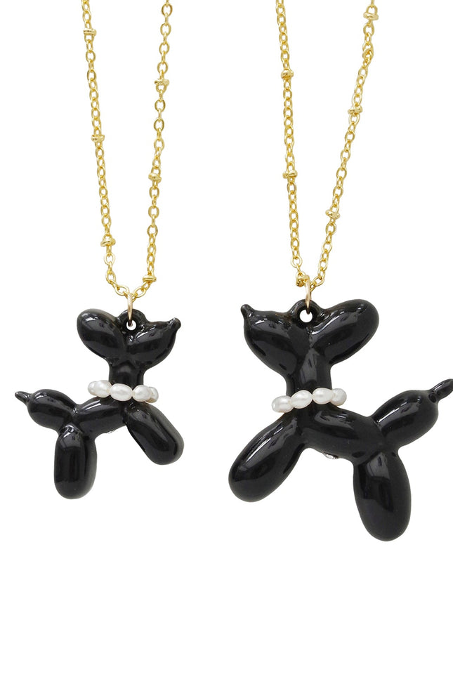 Poporcelain | Black Porcelain Balloon Doggie Necklace