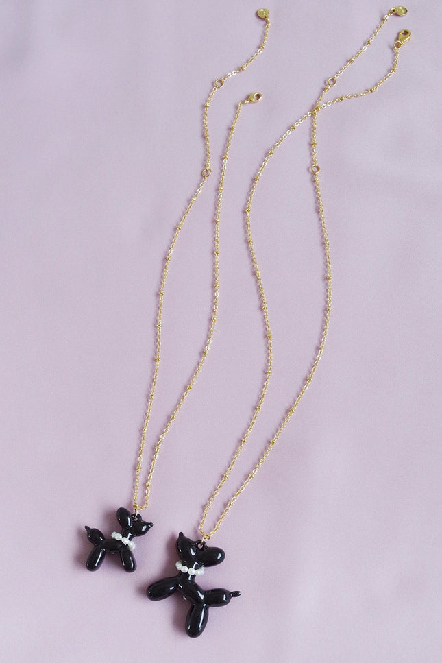 Poporcelain | Black Porcelain Balloon Doggie Necklace