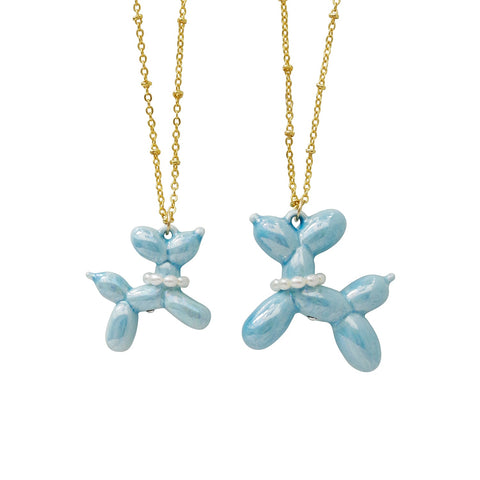 Poporcelain | Baby Blue Porcelain Balloon Doggie Necklace