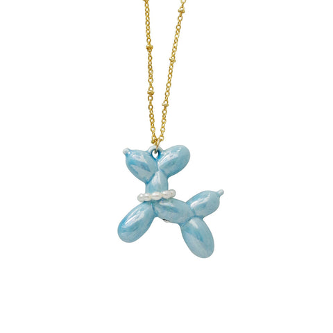 Poporcelain | Baby Blue Porcelain Balloon Doggie Necklace