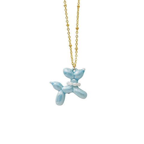 Poporcelain | Baby Blue Porcelain Balloon Doggie Necklace