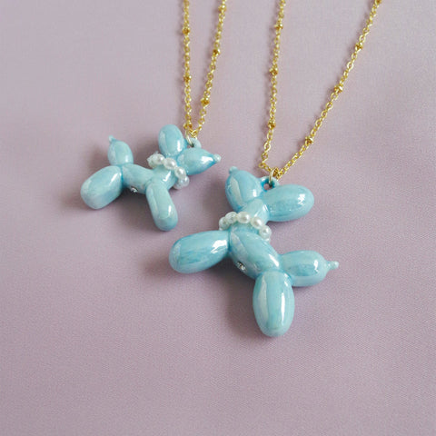 Poporcelain | Baby Blue Porcelain Balloon Doggie Necklace