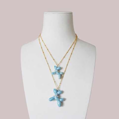 Poporcelain | Baby Blue Porcelain Balloon Doggie Necklace