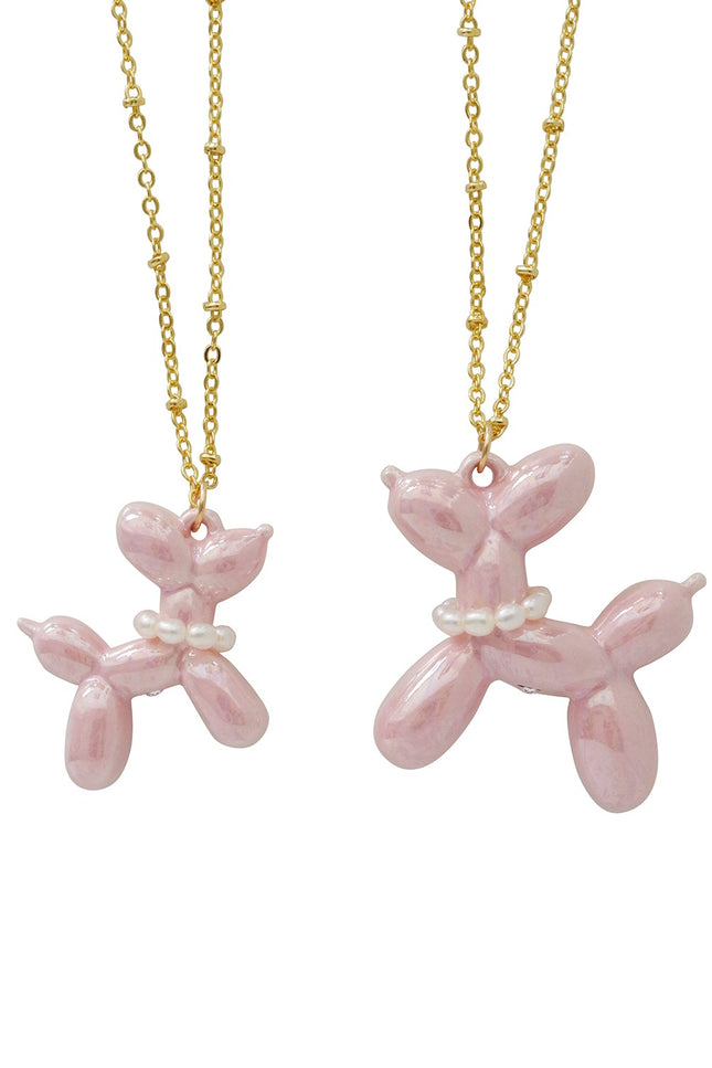 Poporcelain | Pink Porcelain Balloon Doggie Necklace