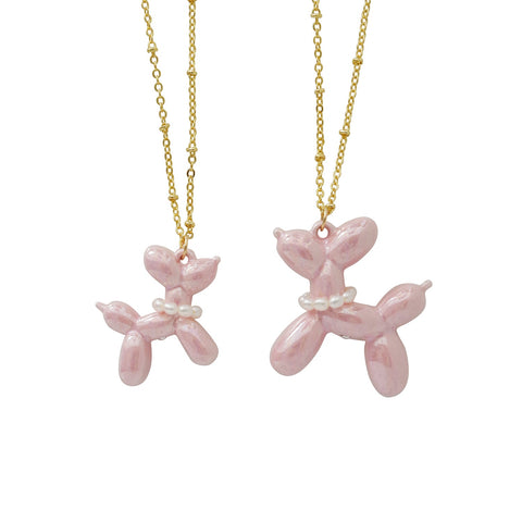 Poporcelain | Pink Porcelain Balloon Doggie Necklace