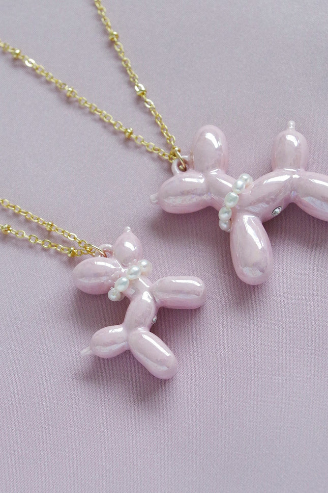 Poporcelain | Pink Porcelain Balloon Doggie Necklace