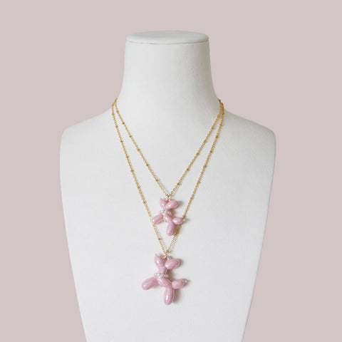 Poporcelain | Pink Porcelain Balloon Doggie Necklace