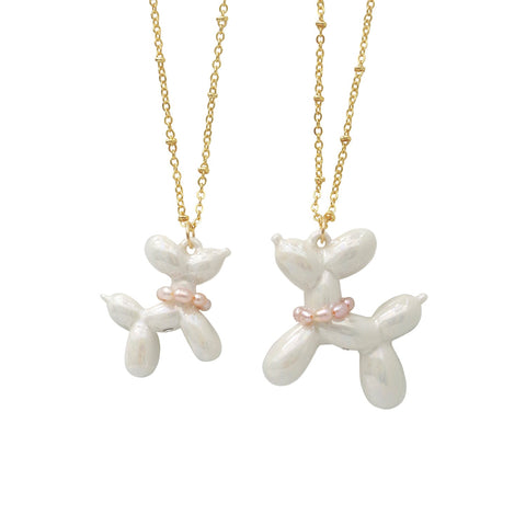 Poporcelain | Pearly White Porcelain Balloon Doggie Necklace