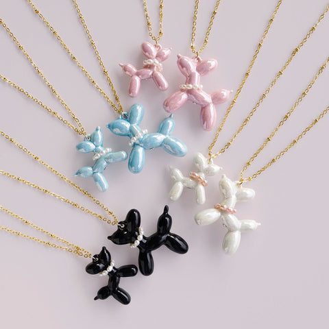 Poporcelain | Baby Blue Porcelain Balloon Doggie Necklace