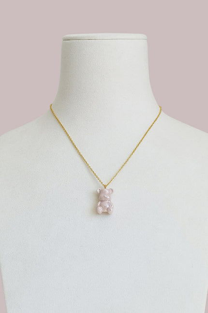 Poporcelain | Sweet Pink Porcelain Teddy Bear Necklace