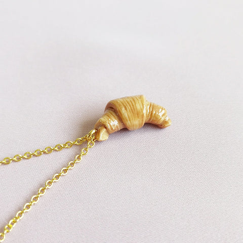 Poporcelain | Mini Porcelain Croissant Necklace