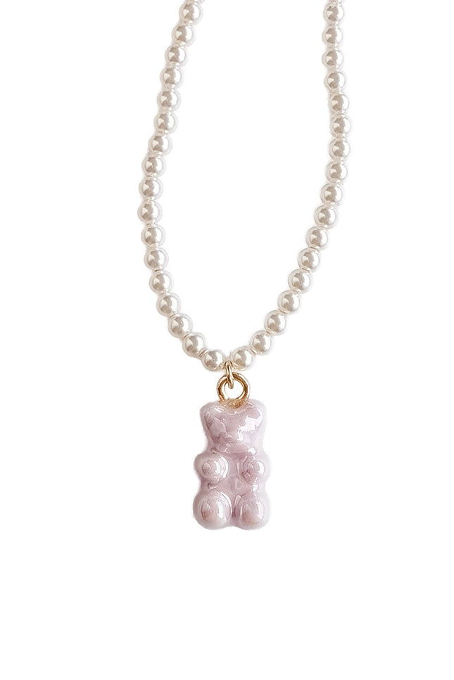 Poporcelain | Baby Blue Porcelain Gummy Bear Pearl Necklace