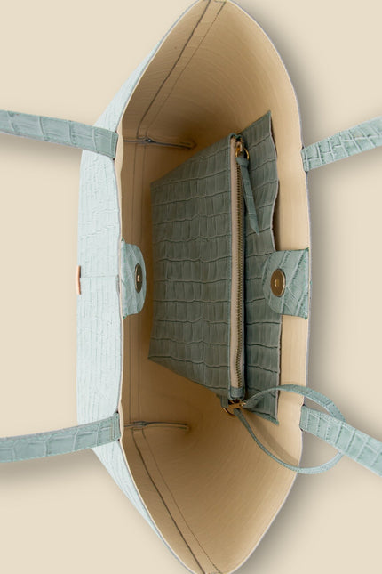 bolso de piel grabada cocodrilo Nara foto producto interior 1