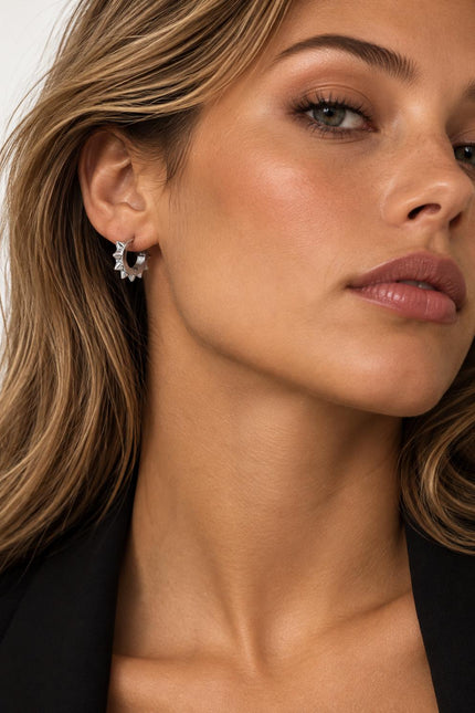 Stud Hoops - Silver