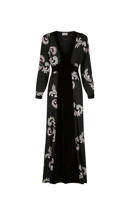 Violet Fish I Evie Dress  - Paisley Black