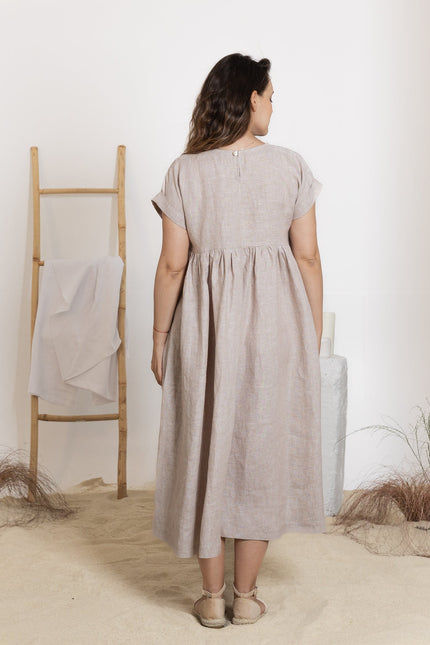 Back view of midi linen dress