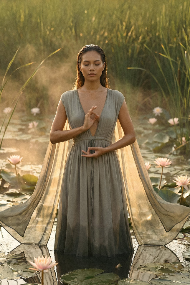 Zhenabia | FAIRY Dress in Khaki Green