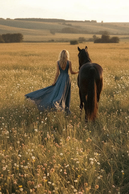 Zhenabia | ZHE Dress in Dusty Blue